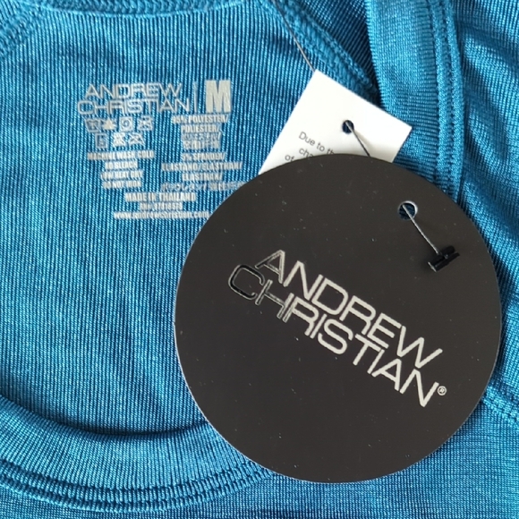 Andrew Christian Teal Muscle Tee for Men - Picture 2 of 3